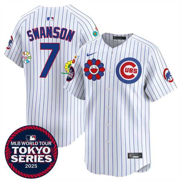 Men's Chicago Cubs #7 Dansby Swanson White 2025 Tokyo Series Limited Stitched Jersey Dzhi,We sell and wholesale Men's Chicago Cubs #7 Dansby Swanson White 2025 Tokyo Series Limited Stitched Jersey Dzhi on line form chian!